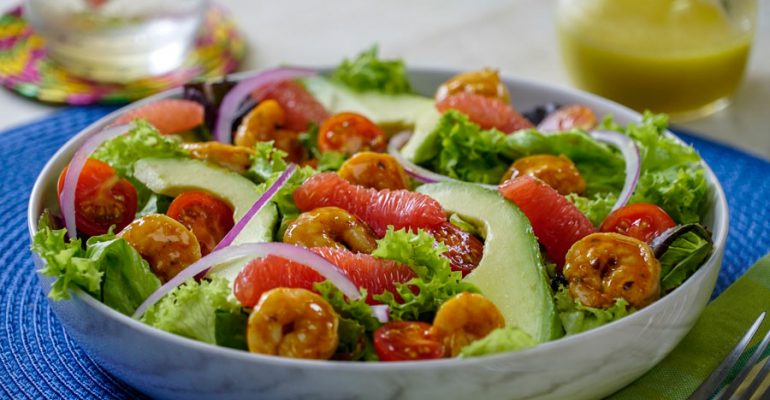 Spicy Shrimp Salad with Grapefruit